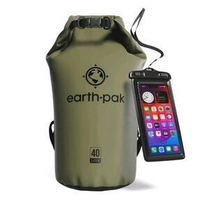 Earth Pak Waterproof Dry Bag Roll Top Waterproof Backpack Sack (Forest Green Bla